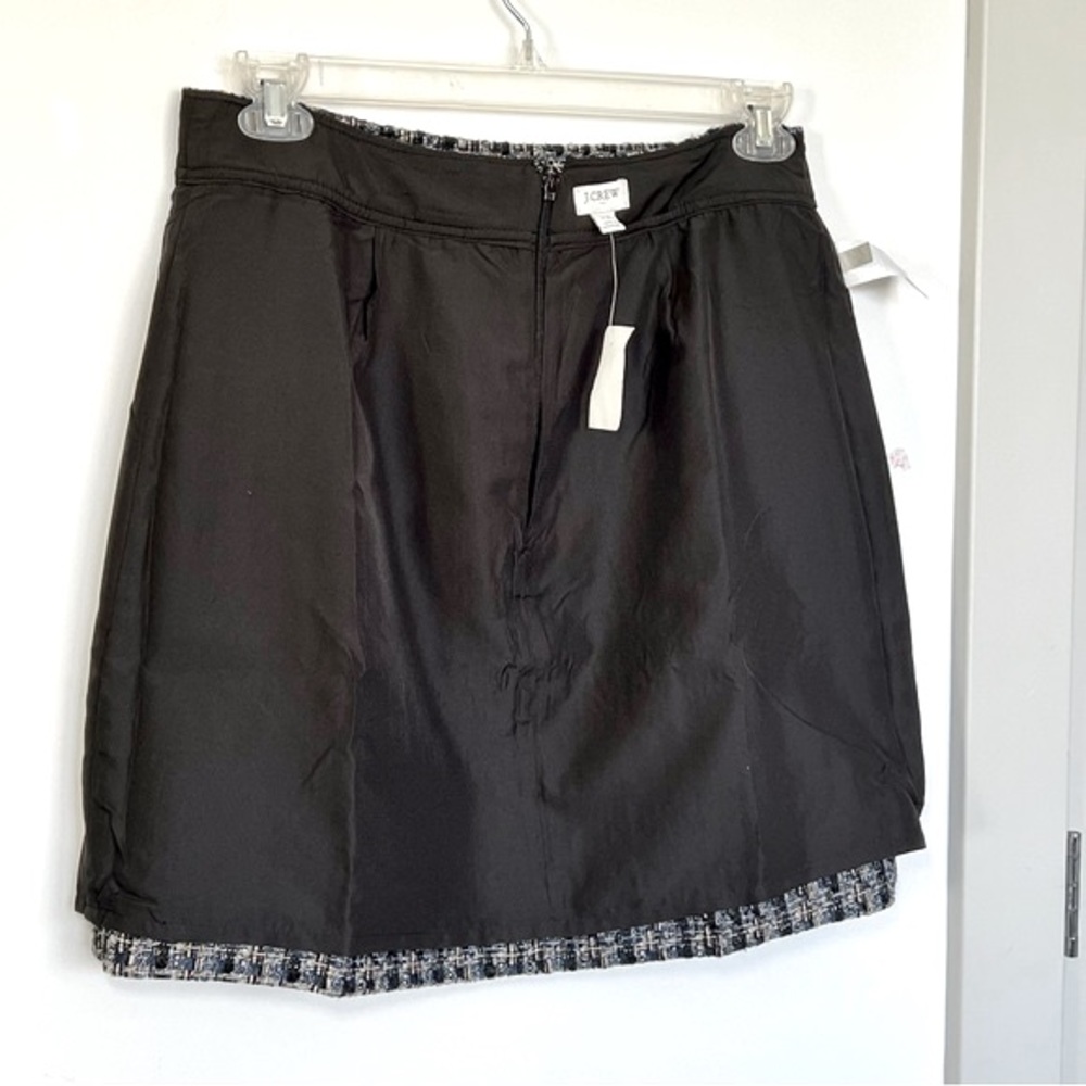 J. CREW Tweed Mini Skirt 12 Boucle Blue Black Preppy Classic Quiet Luxury NWT - Picture 12 of 16